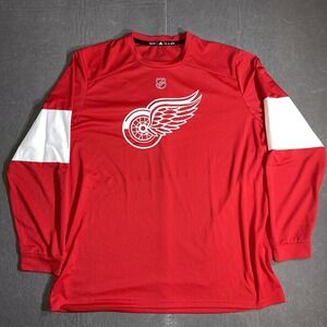 Adidas Shirt Mens XL NHL Detroit Red Wings Long Sleeve Jersey Style NWOT